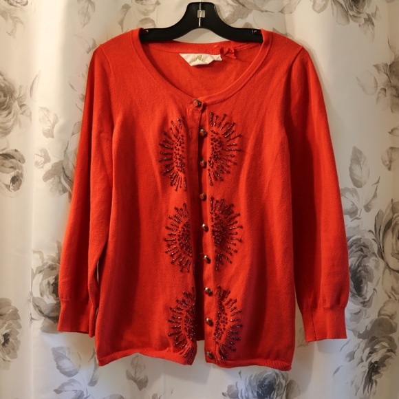 HWR Orange Red Cardigan - Picture 2 of 5